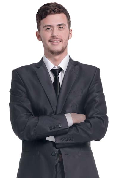 Smiling Male Tax Professional In Dark Suit Coat